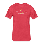 Fitted Unisex Cotton/Poly T-Shirt /Football Heart beat - heather red