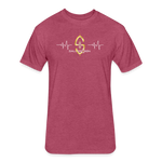 Fitted Unisex Cotton/Poly T-Shirt /Football Heart beat - heather burgundy