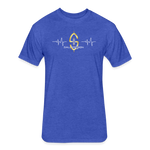 Fitted Unisex Cotton/Poly T-Shirt /Football Heart beat - heather royal