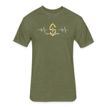 Fitted Unisex Cotton/Poly T-Shirt /Football Heart beat - heather military green