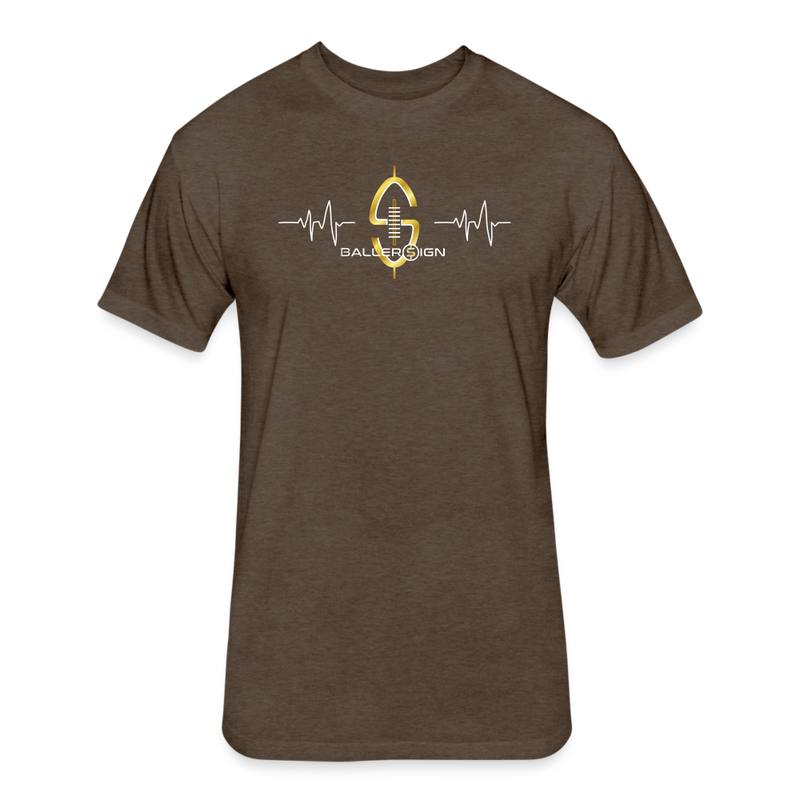 Fitted Unisex Cotton/Poly T-Shirt /Football Heart beat - heather espresso