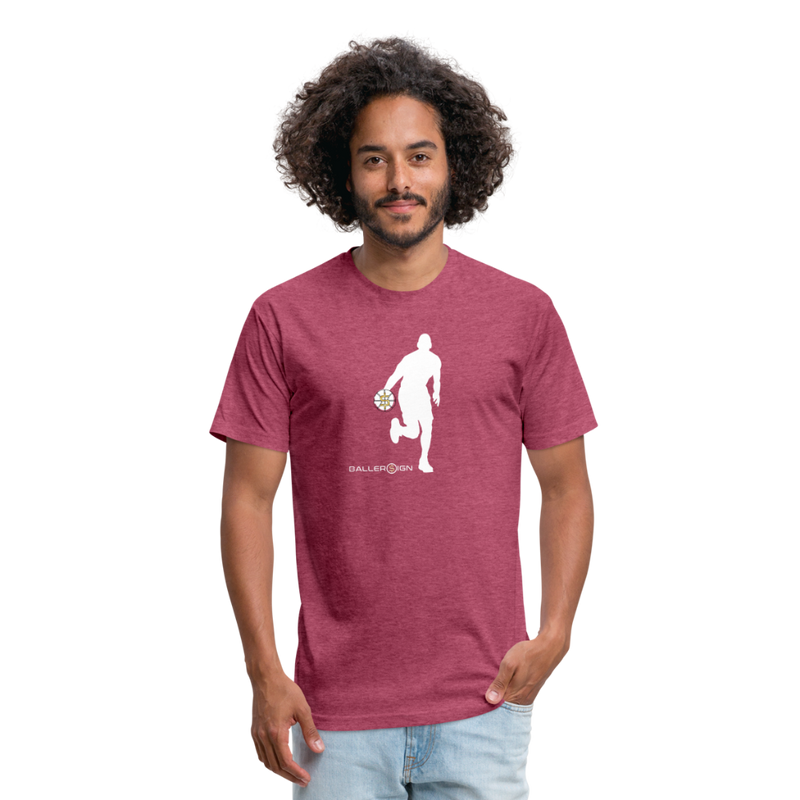 Fitted Mens Cotton/Poly T-Shirt - heather burgundy