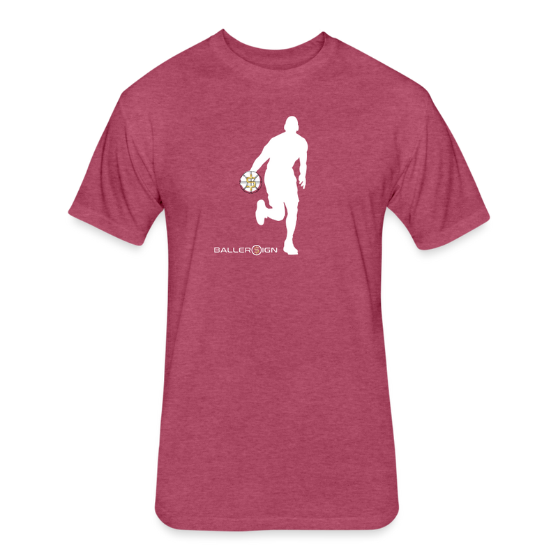 Fitted Mens Cotton/Poly T-Shirt - heather burgundy