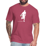 Fitted Mens Cotton/Poly T-Shirt - heather burgundy