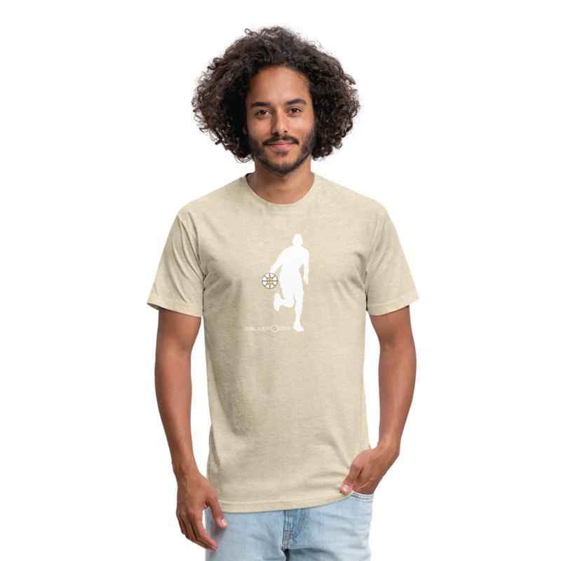 Fitted Mens Cotton/Poly T-Shirt - heather cream