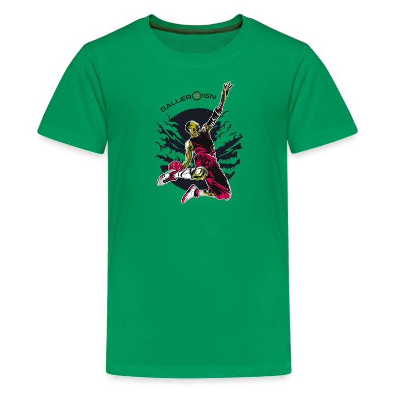 Kids' Premium T-Shirt / basketball dunk - kelly green