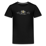 Kids' Premium T-Shirt / Volleyball Heart beat - black