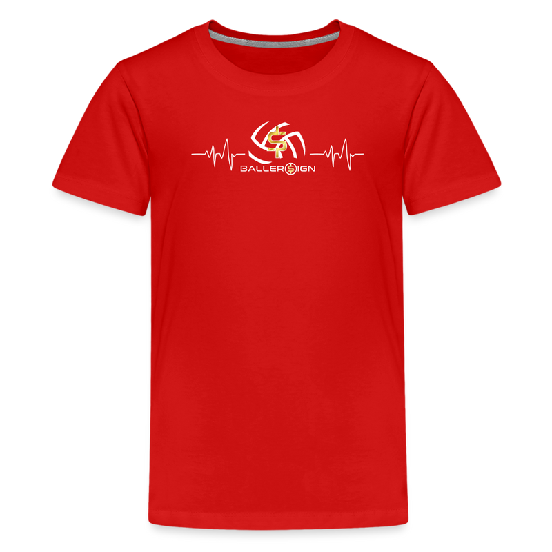 Kids' Premium T-Shirt / Volleyball Heart beat - red