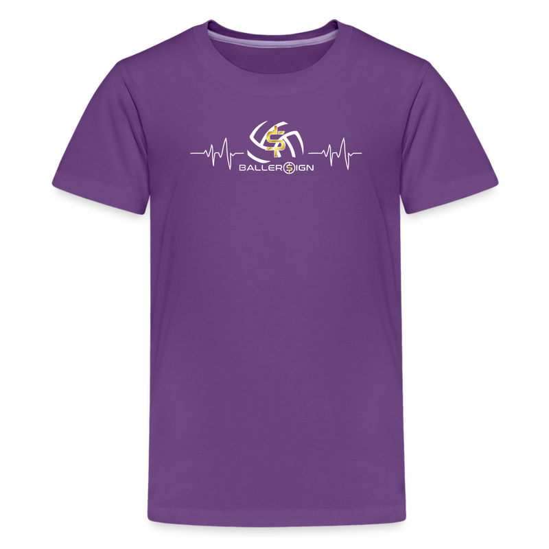 Kids' Premium T-Shirt / Volleyball Heart beat - purple