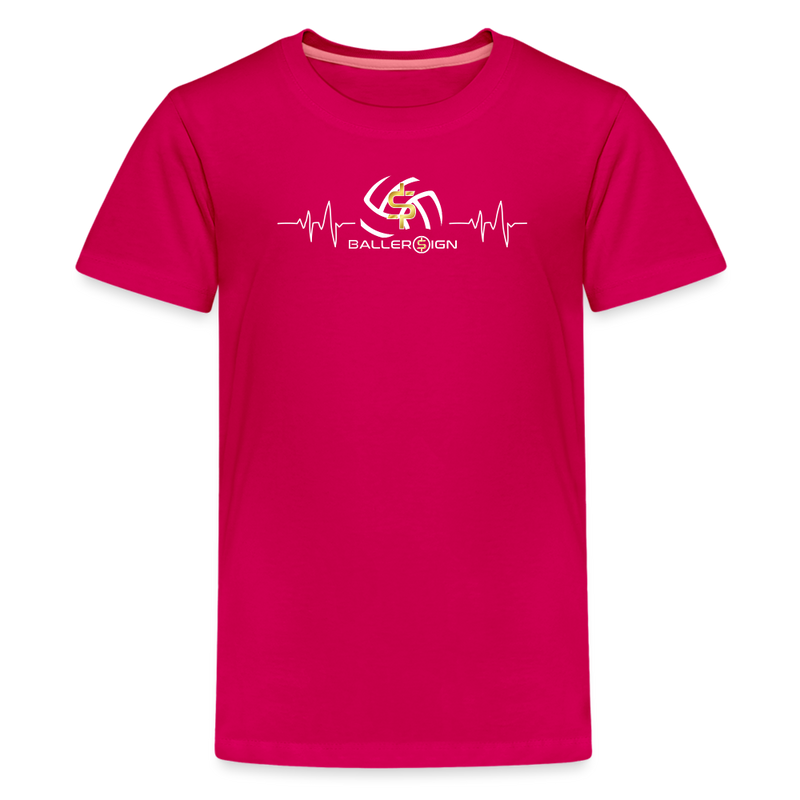 Kids' Premium T-Shirt / Volleyball Heart beat - dark pink