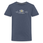 Kids' Premium T-Shirt / Volleyball Heart beat - heather blue