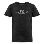 Kids' Premium T-Shirt / Volleyball Heart beat - charcoal grey