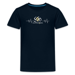 Kids' Premium T-Shirt / Volleyball Heart beat - deep navy