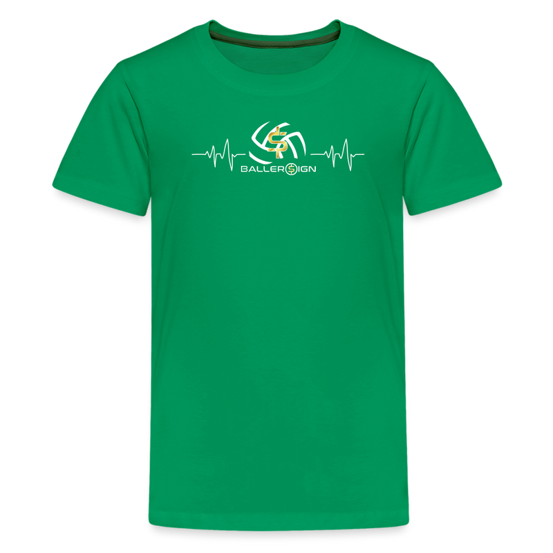 Kids' Premium T-Shirt / Volleyball Heart beat - kelly green