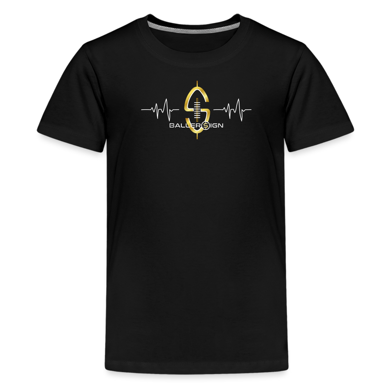 Kids' Premium T-Shirt / Football Heart - black