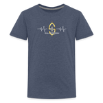 Kids' Premium T-Shirt / Football Heart - heather blue