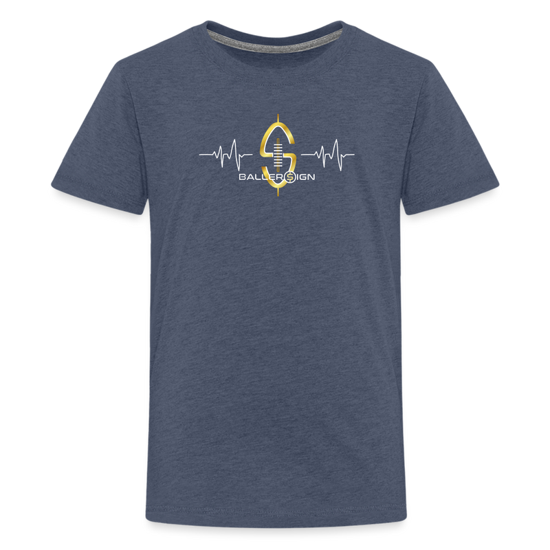 Kids' Premium T-Shirt / Football Heart - heather blue