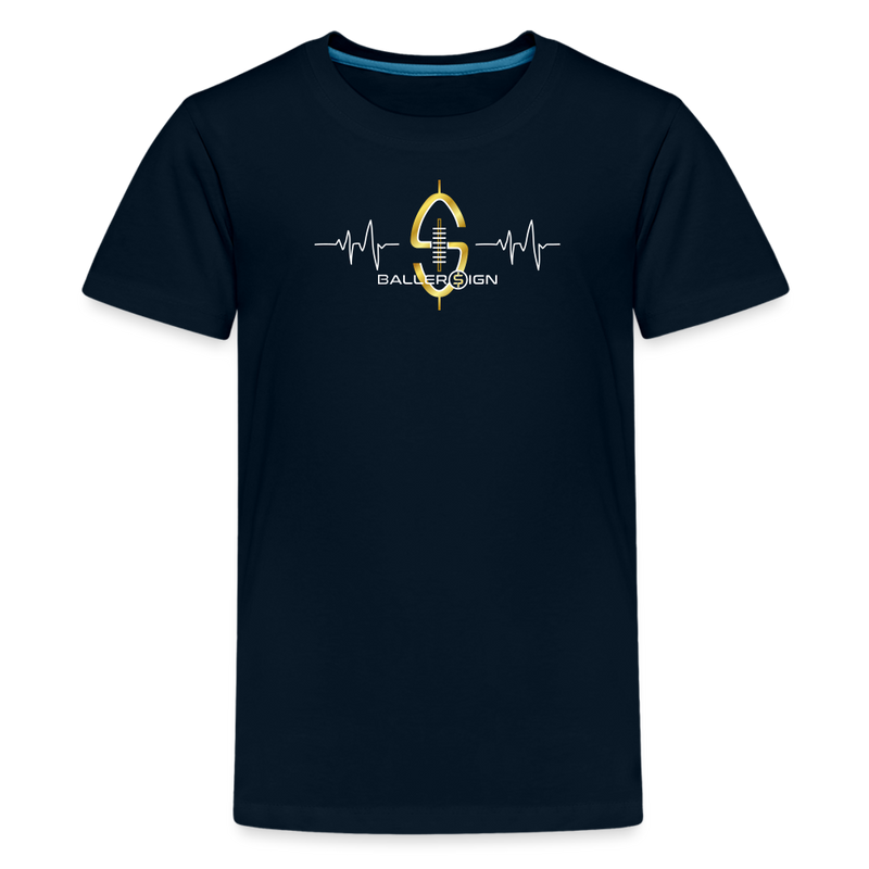 Kids' Premium T-Shirt / Football Heart - deep navy