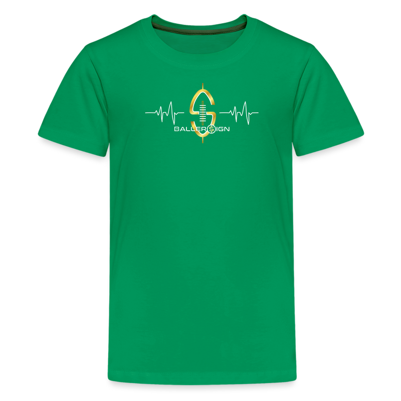 Kids' Premium T-Shirt / Football Heart - kelly green