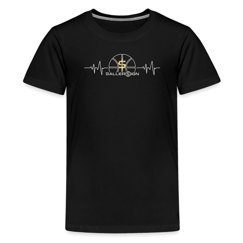 Kids' Premium T-Shirt / Bball Heart beat - black