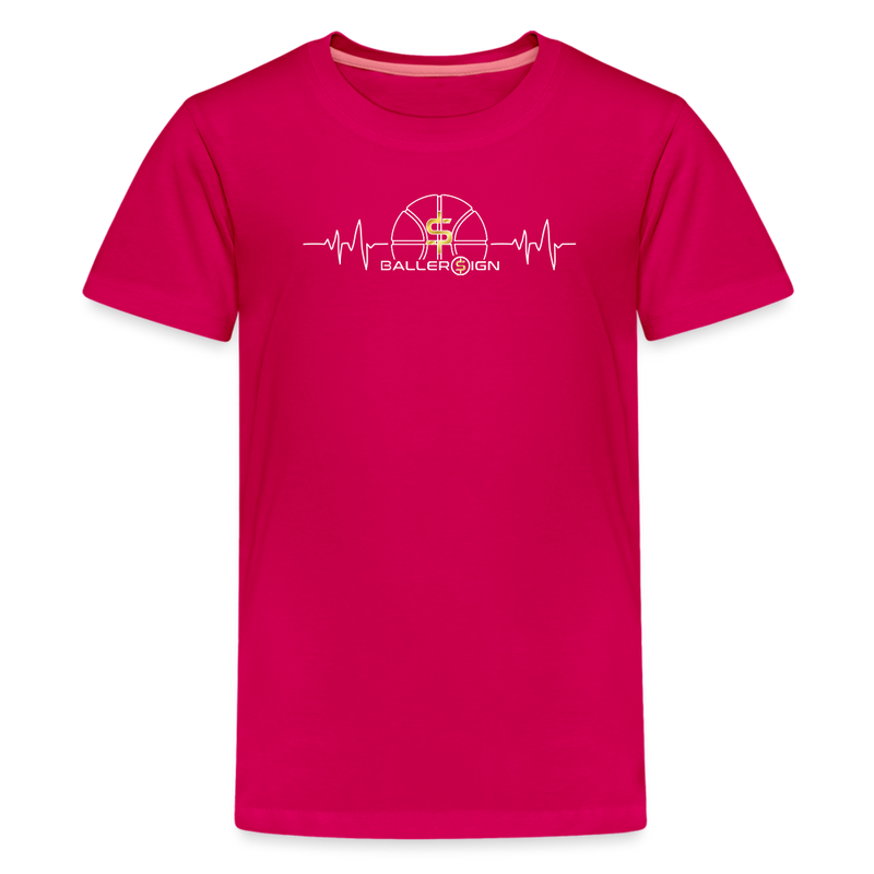 Kids' Premium T-Shirt / Bball Heart beat - dark pink