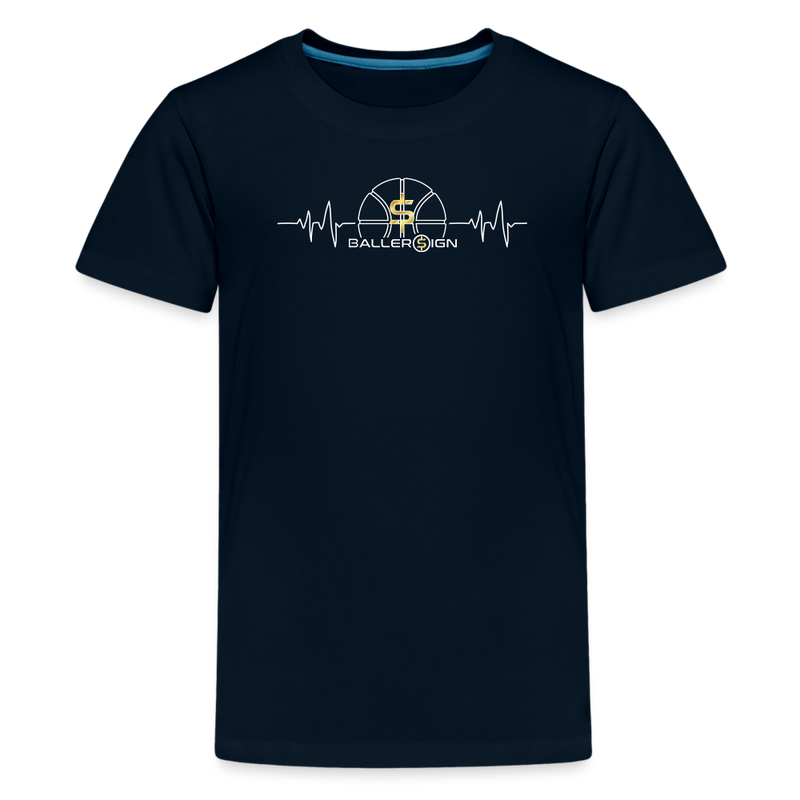 Kids' Premium T-Shirt / Bball Heart beat - deep navy