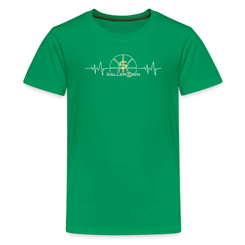 Kids' Premium T-Shirt / Bball Heart beat - kelly green