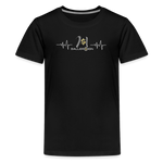 Kids' Premium T-Shirt / Baseball / Softball Heart beat - black