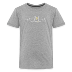 Kids' Premium T-Shirt / Baseball / Softball Heart beat - heather gray