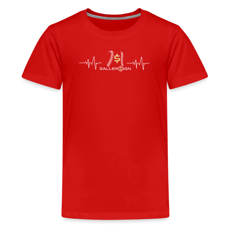 Kids' Premium T-Shirt / Baseball / Softball Heart beat - red