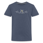 Kids' Premium T-Shirt / Baseball / Softball Heart beat - heather blue