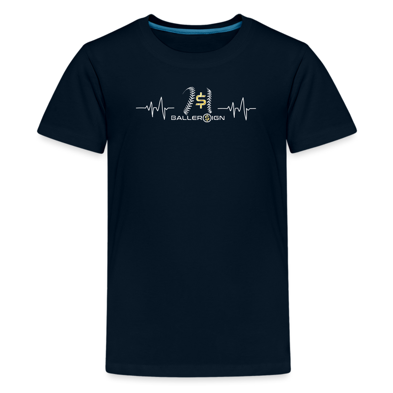 Kids' Premium T-Shirt / Baseball / Softball Heart beat - deep navy