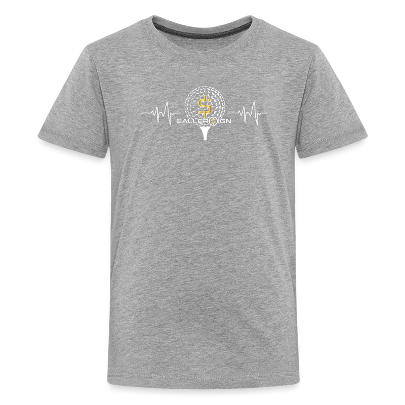 Kids' Premium T-Shirt / Golf Heart Beat - heather gray