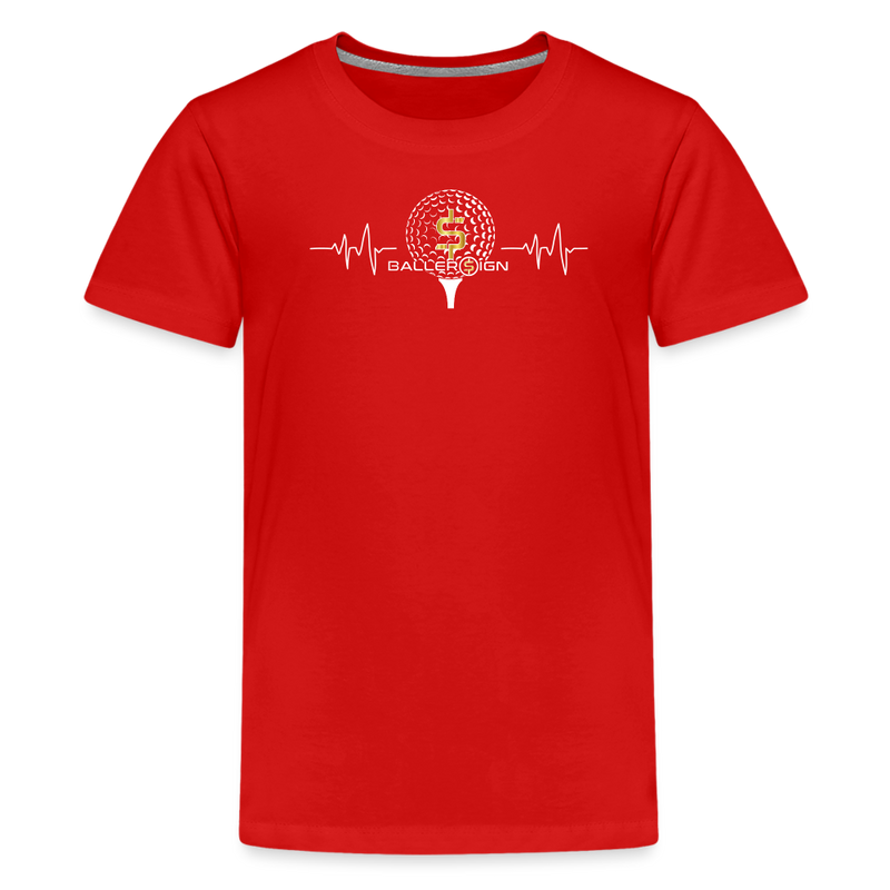 Kids' Premium T-Shirt / Golf Heart Beat - red