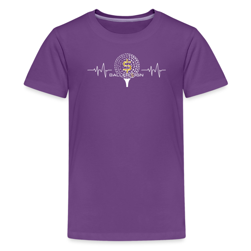 Kids' Premium T-Shirt / Golf Heart Beat - purple