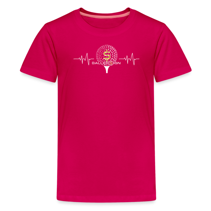 Kids' Premium T-Shirt / Golf Heart Beat - dark pink