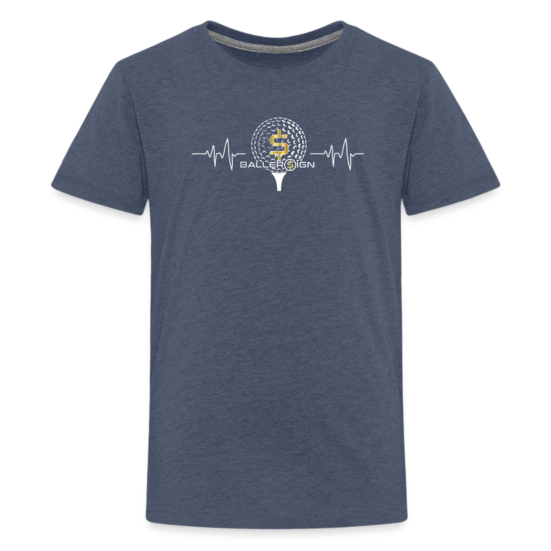 Kids' Premium T-Shirt / Golf Heart Beat - heather blue