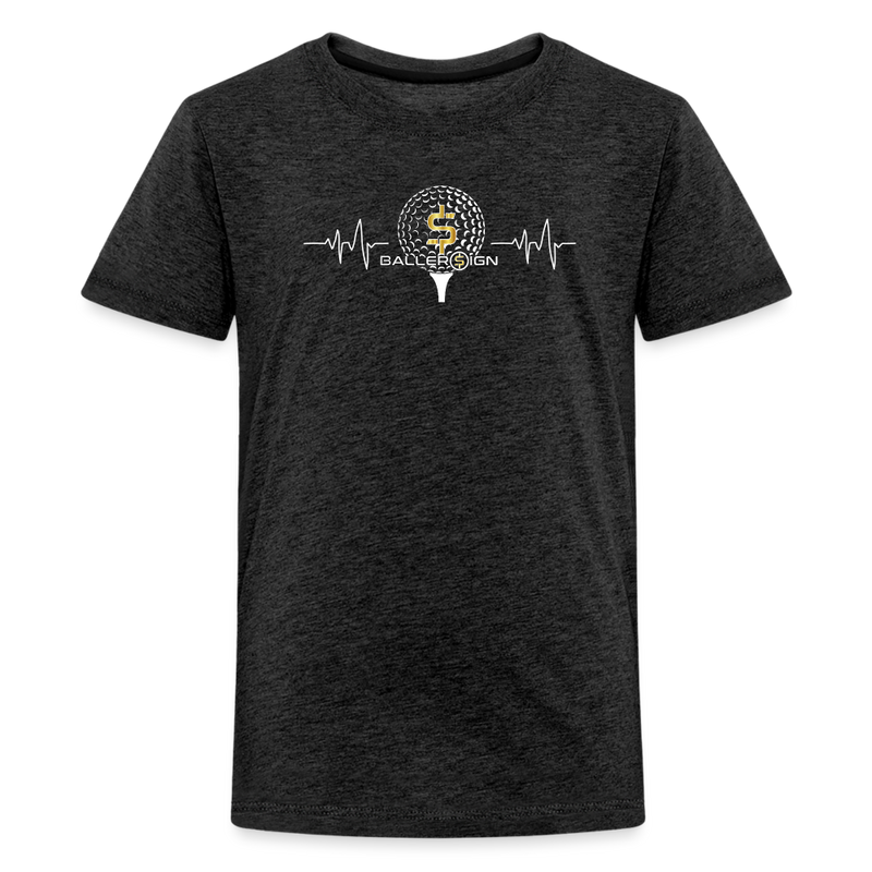 Kids' Premium T-Shirt / Golf Heart Beat - charcoal grey