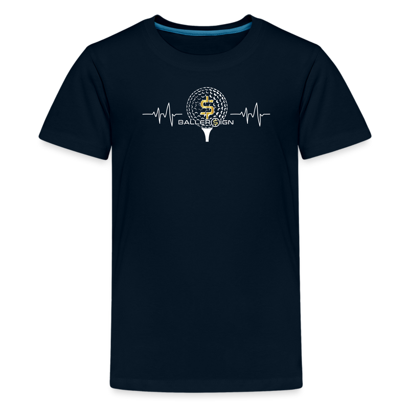 Kids' Premium T-Shirt / Golf Heart Beat - deep navy