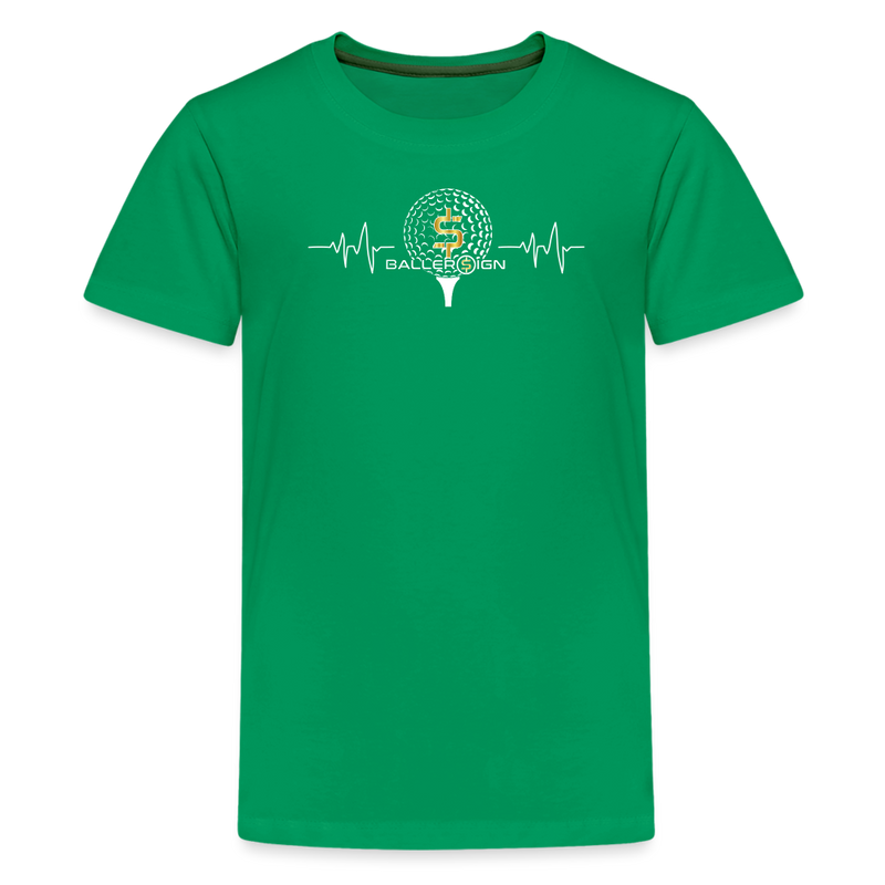 Kids' Premium T-Shirt / Golf Heart Beat - kelly green