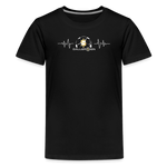 Kids' Premium T-Shirt / Soccer heart beat - black