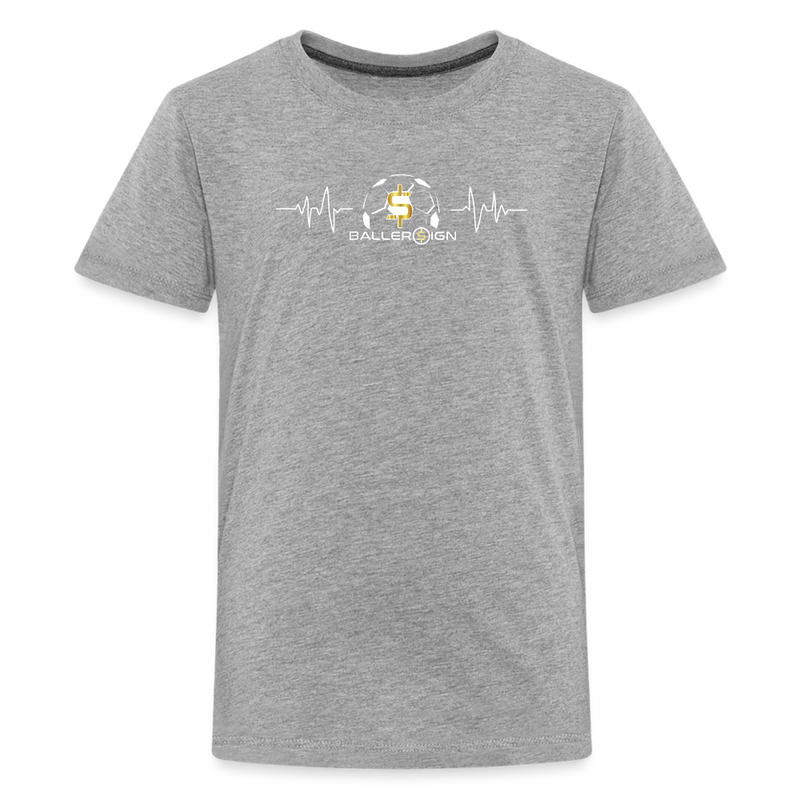 Kids' Premium T-Shirt / Soccer heart beat - heather gray