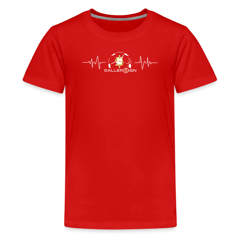 Kids' Premium T-Shirt / Soccer heart beat - red