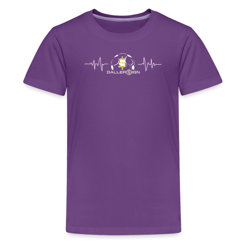 Kids' Premium T-Shirt / Soccer heart beat - purple