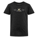 Kids' Premium T-Shirt / Soccer heart beat - charcoal grey