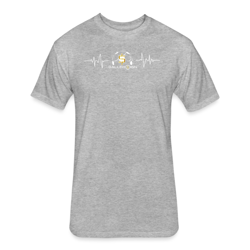 Fitted Unisex Cotton/Poly T-Shirt / Soccer heart beat - heather gray