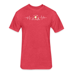 Fitted Unisex Cotton/Poly T-Shirt / Soccer heart beat - heather red