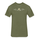 Fitted Unisex Cotton/Poly T-Shirt / Soccer heart beat - heather military green