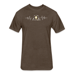 Fitted Unisex Cotton/Poly T-Shirt / Soccer heart beat - heather espresso