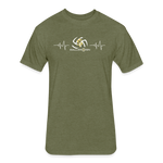 Fitted Unisex Cotton/Poly T-Shirt / Volleyball Heart beat - heather military green